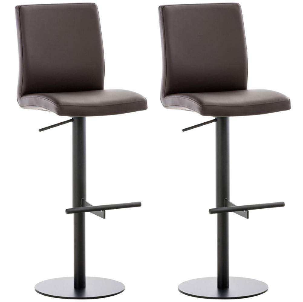 BARHOCKER 2er Set Lederlook Braun - Schwarz/Braun, Textil/Metall (40/93/49cm) - CLP
