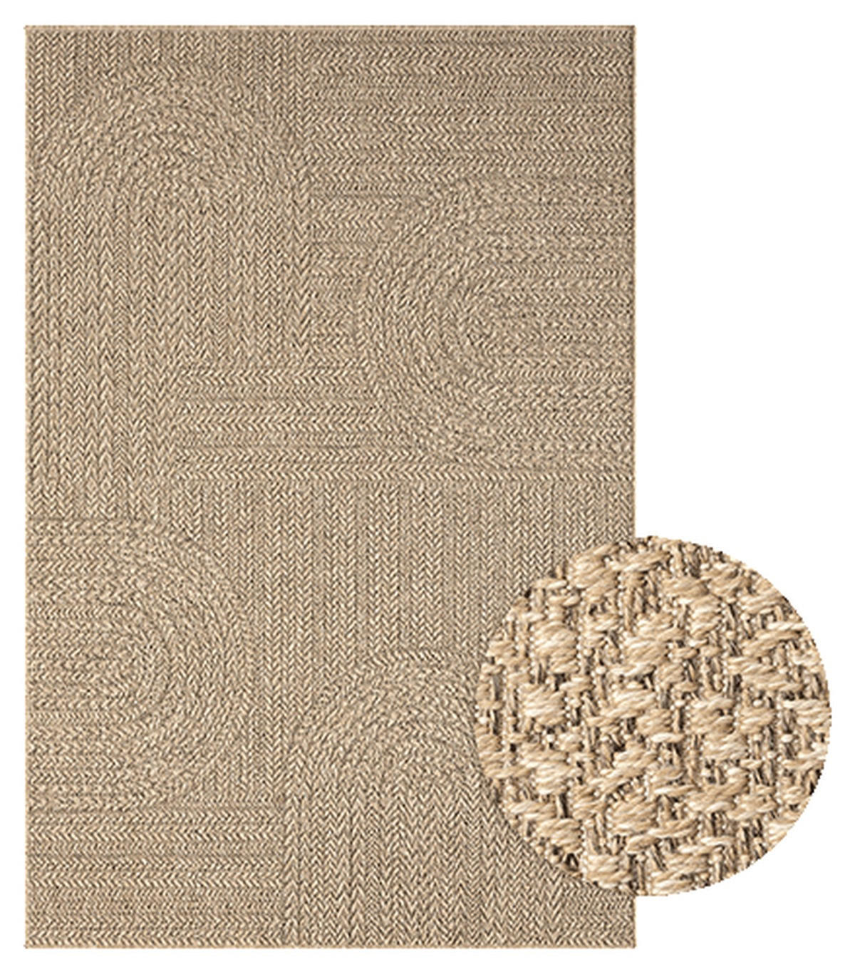 TEPPICHLÄUFER Geometrisch CORDEV Polypropylen Natur 60 x 180 cm - Beige, Textil (60/180cm) - KADIMA DESIGN