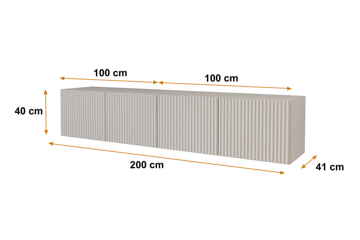 LOWBOARD NOA-2-W 2x100x40x41 cm - Kaschmir - Kaschmir, Holzwerkstoff (200/40/41cm) - ALTDECOR