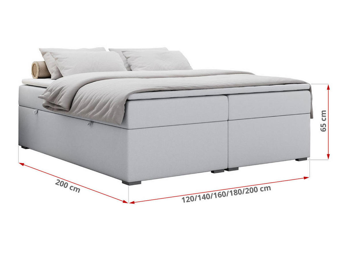 BOXBETT BESS 200/200 Weiß Kunstleder - H3 - Weiß, Holz/Textil (200/200cm) - MKS
