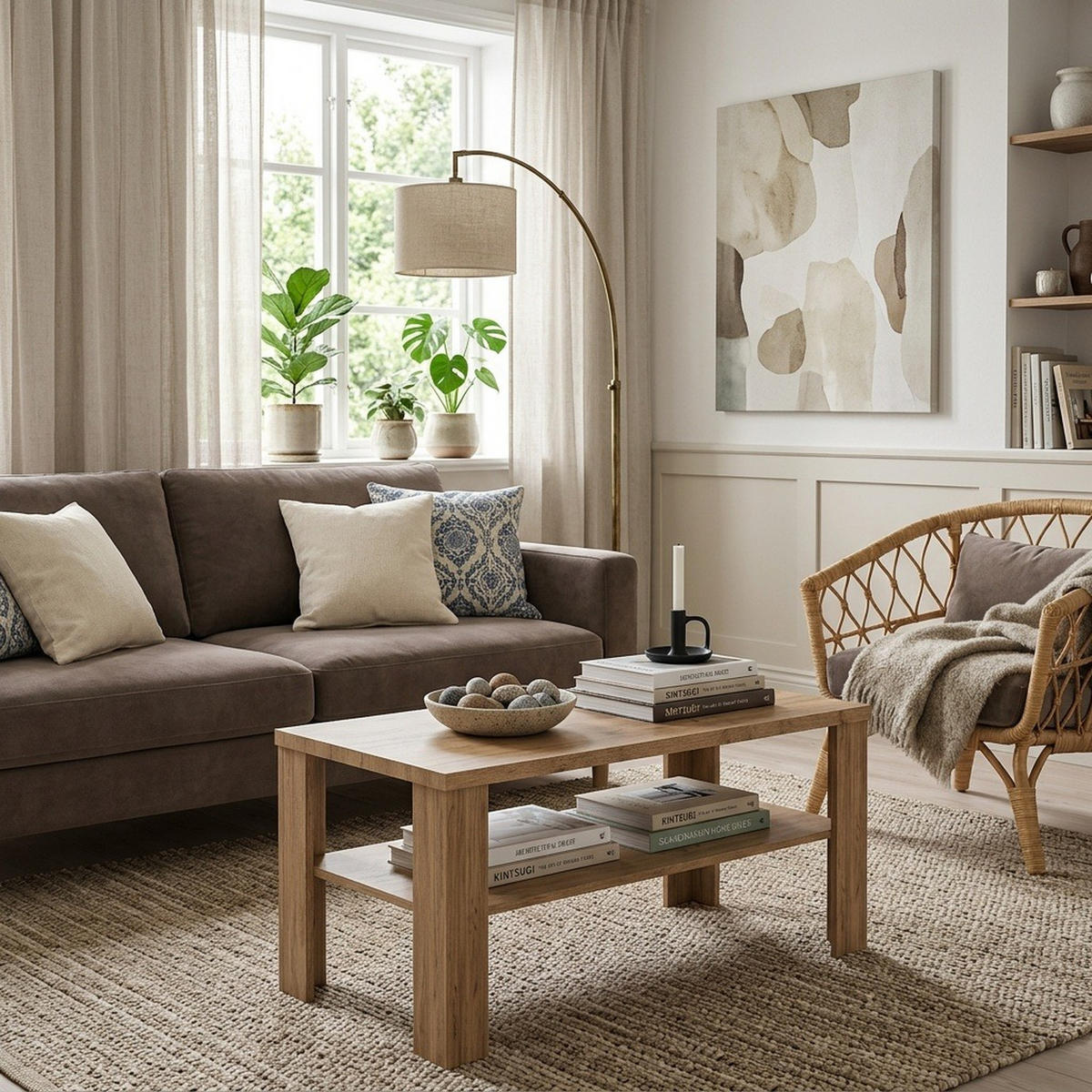 COUCHTISCH Antica New AN-13 120 x 60 x 59 cm Kraft Gold - Wildeiche, Holzwerkstoff (60/120/59cm) - Koseto