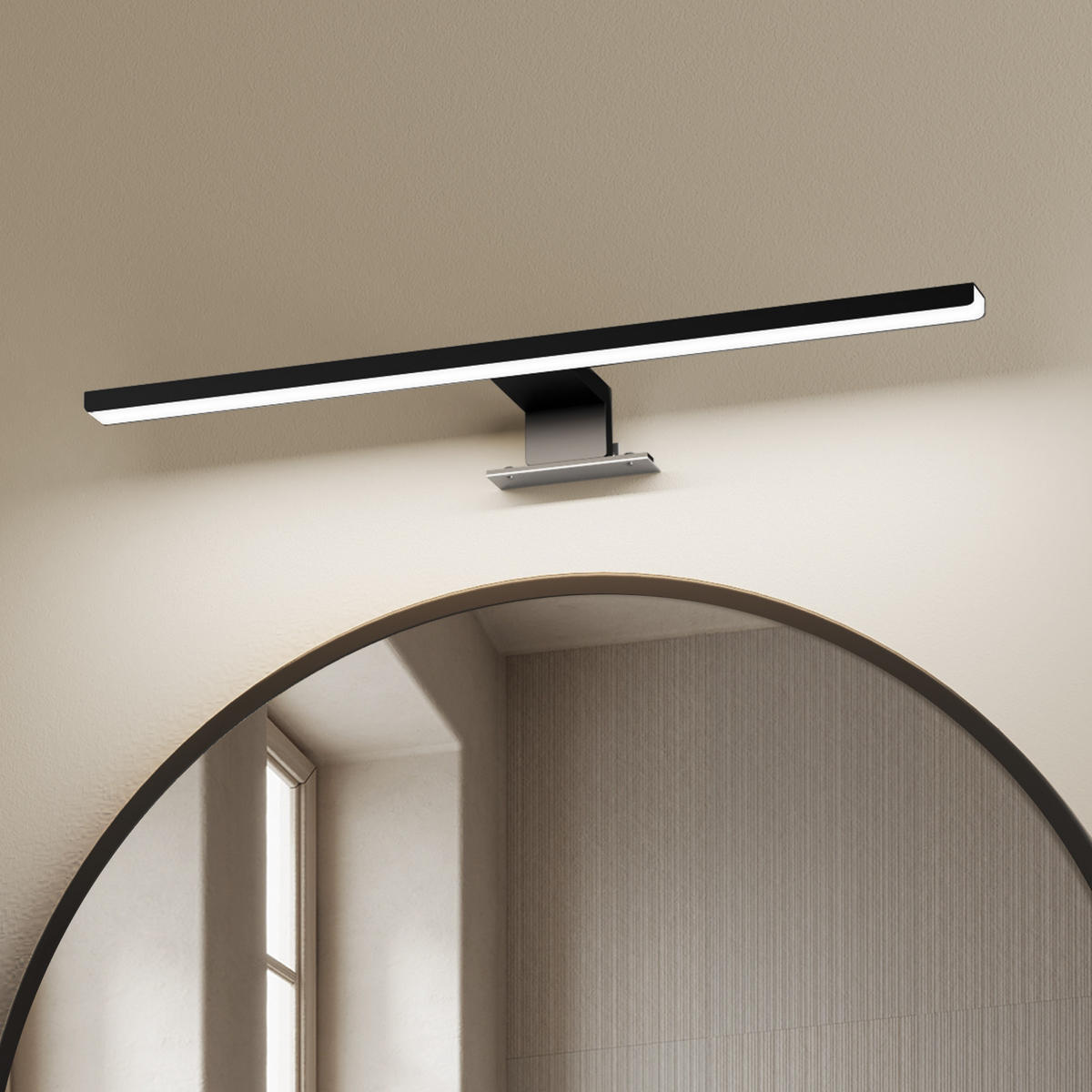 SPIEGELLEUCHTE LED Schwarz 6000K 40/10,5/4 cm - Schwarz, Kunststoff (4/40/10.5cm) - EMKE