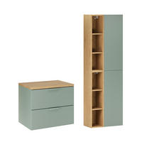 WASCHTISCHUNTERSCHRANK 60.6cm Oria 2er-Set Grün - Grün, Holzwerkstoff (60.6/50/46.5cm) - Petits-meubles