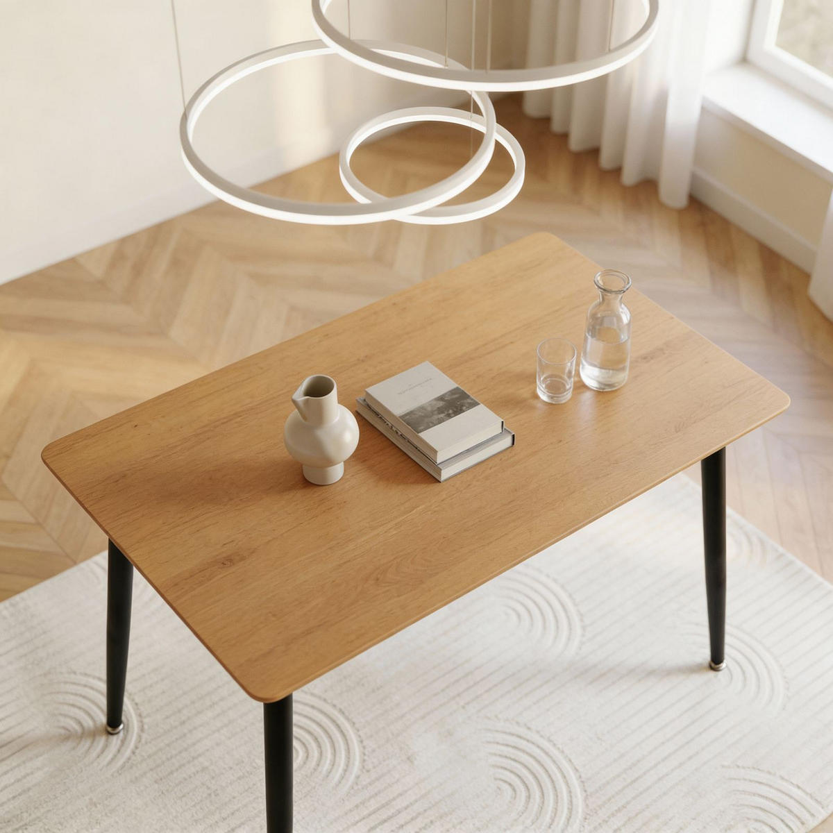 ESSTISCH NORA Eiche - Eichefarben, Holzwerkstoff/Metall (80/120/75cm) - IDIMEX