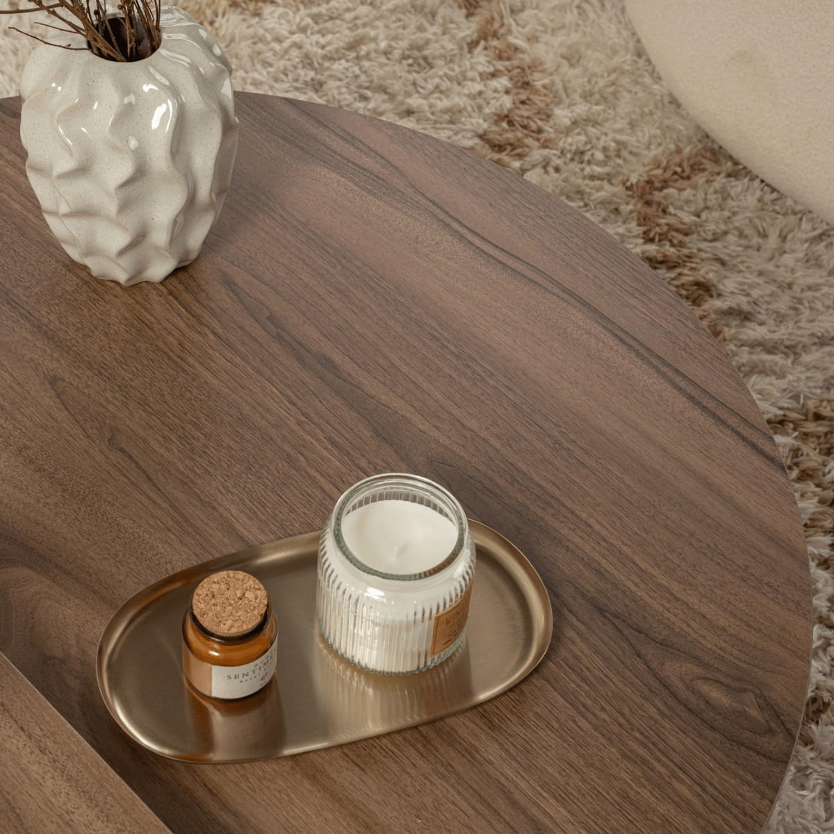 COUCHTISCH orion Noyer - Weiß, Holzwerkstoff (9.5/90/35cm) - Calicosy