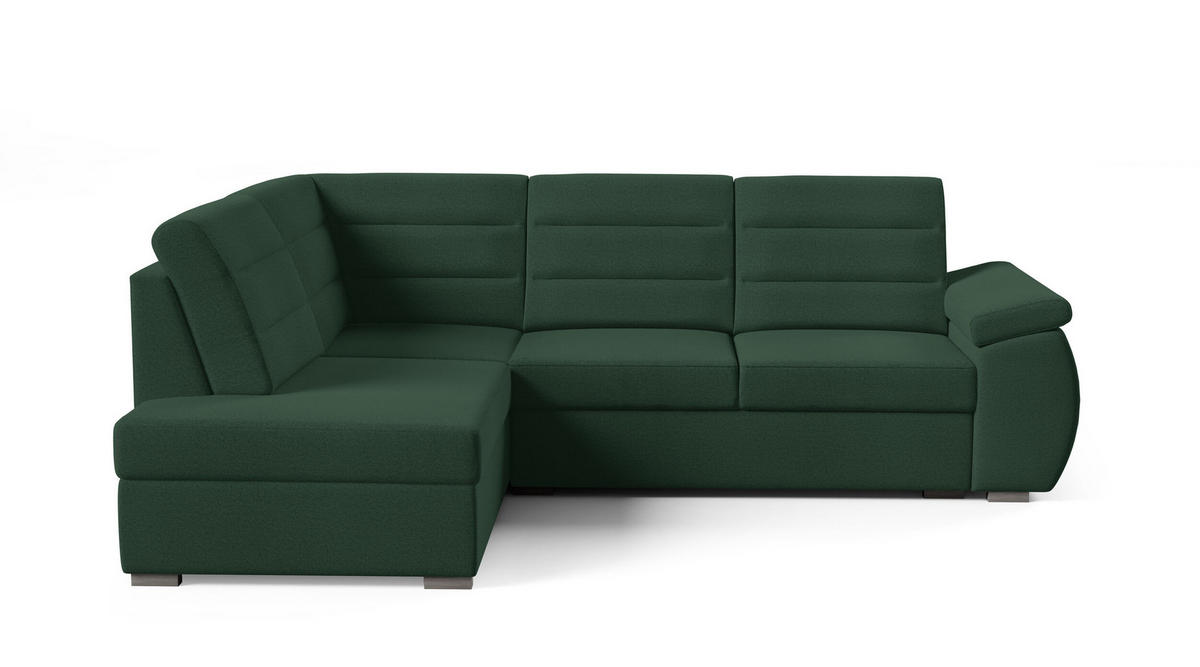 ECKSCHLAFSOFA - Ecksofa Gardenia - Dunkelgrün - Links - Dunkelgrün, Holzwerkstoff (264/190cm) - Möblo