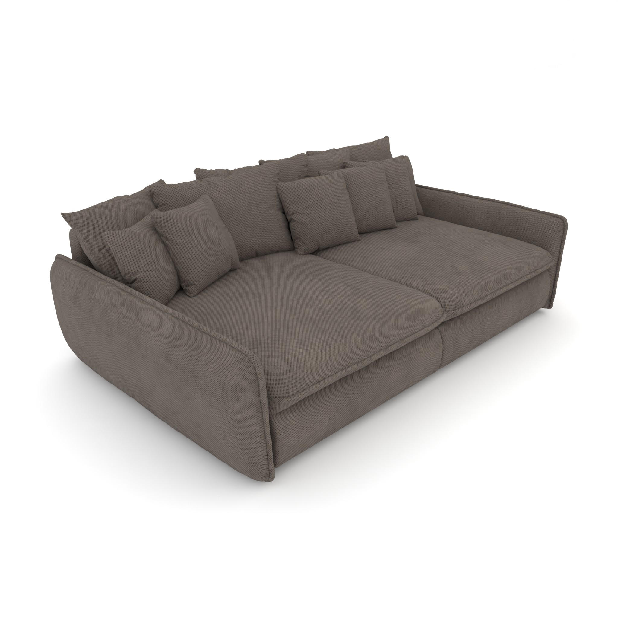 BIGSOFA Hereford Velvet Braun inkl. 11 Kissen 234/131/61 cm - Braun, Kunststoff/Textil (234/61/131cm) - foamnova