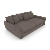 BIGSOFA Hereford Velvet Braun inkl. 11 Kissen 234/131/61 cm - Braun, Kunststoff/Textil (234/61/131cm) - foamnova