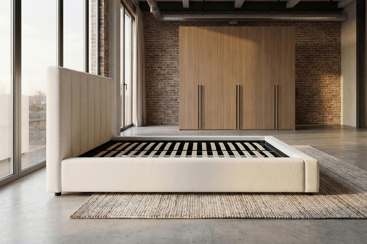 POLSTERBETT CATTURA Cremeweiß Velvet - Creme/Weiß, Textil (140/200cm) - KAWOLA