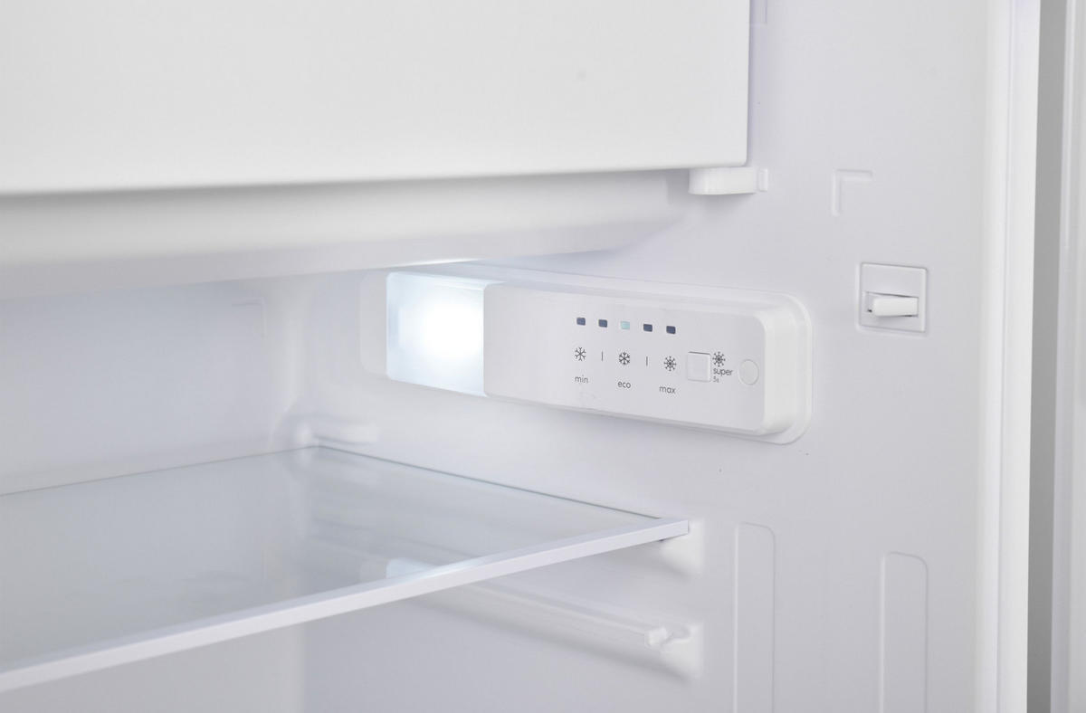 KÜHLSCHRANK Einbau, mit Gefrierfach, 122cm Nische, Schlepptür-Technik, 187 Liter Nutzinhalt - Weiß, Glas/Kunststoff (54/122.5/54.5cm) - Telefunken