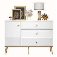 SIDEBOARD Darrby Weiß Matt / Hochglanz 120 cm - Goldfarben/Weiß, Holzwerkstoff/Metall (120/84.4/40cm) - Selsey