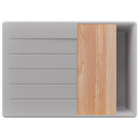 SPÜLBECKEN Kopenhagen, 2-er set Grau 70/50 cm 1 Becken + Ablauf-Set + Schneidebrett ab 40er Unterschrank - Beige/Grau, Kunststoff (70/20/50cm) - Primagran