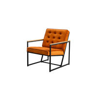 POLSTERSESSEL ARLY Orange Velvet - Schwarz/Orange, Textil (63/80/80cm) - KAWOLA