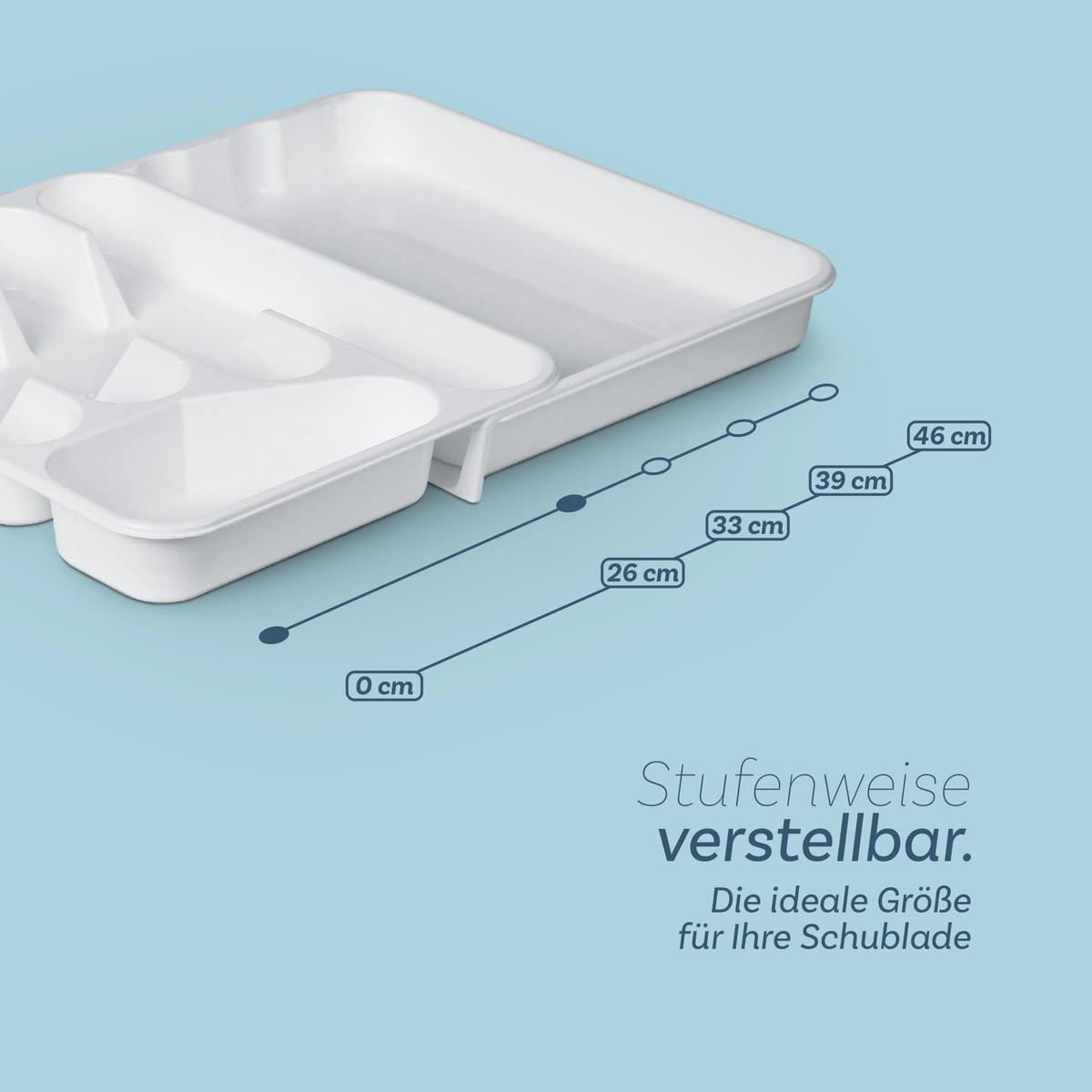 BESTECKKASTEN Weiß ausziehbar - Weiß, Kunststoff (46/4/46cm)