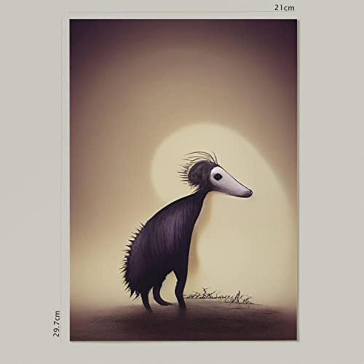 POSTER Set mit 4 Wald Tier im T Burton Goth Stil A4 Rahmenlos - Klar, Papier (29.7/3cm) - Nacnic