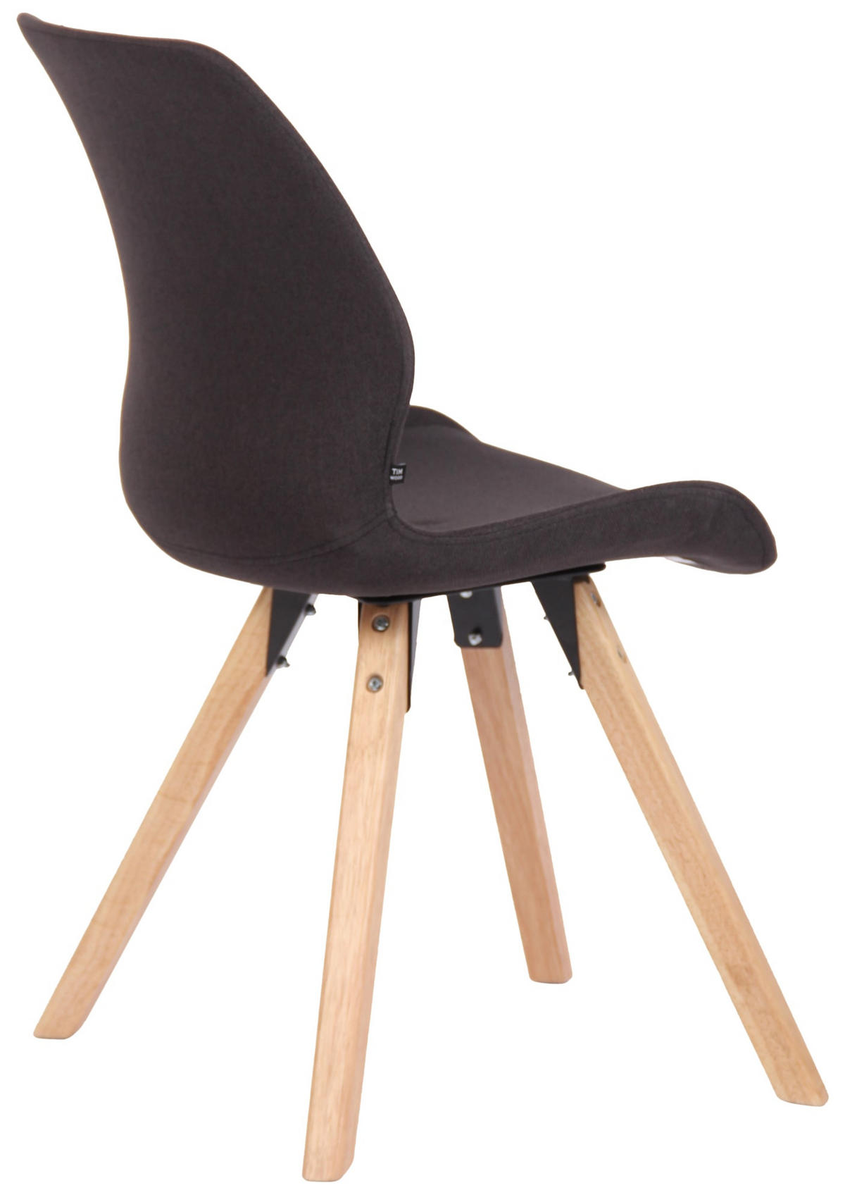 STUHL 2er Set Stoff schwarz - Eukalyptusholzfarben/Schwarz, Holz/Textil (49/87.5/58cm) - CLP