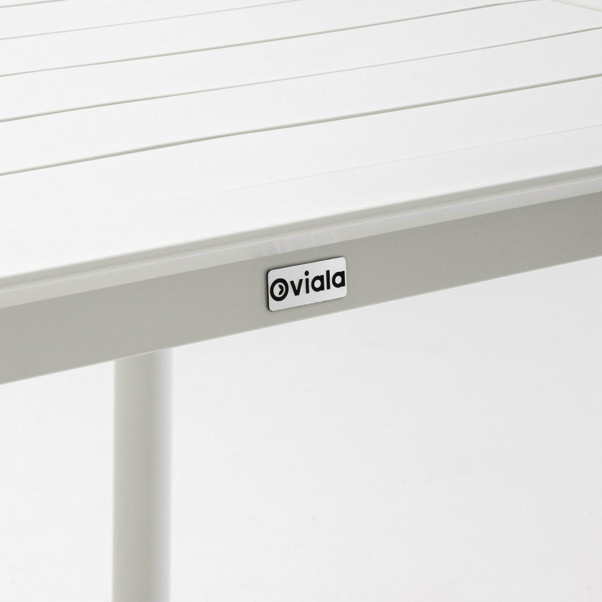 GARTENTISCH quadratisch, Weiß - Weiß, Metall (70/70/75cm) - Oviala