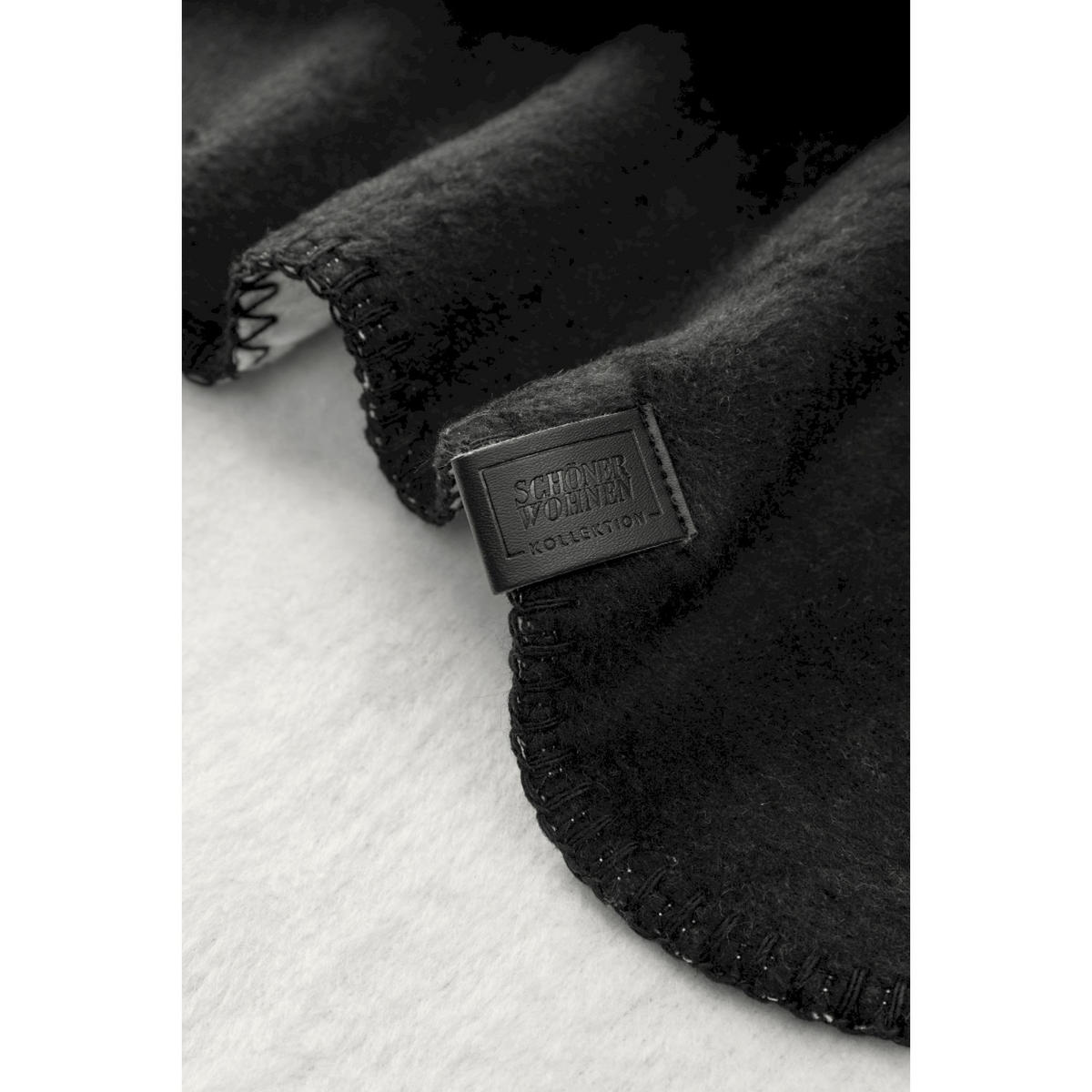 PLAID PEBBLE - Schwarz, Textil (150/200cm) - Schöner Wohnen