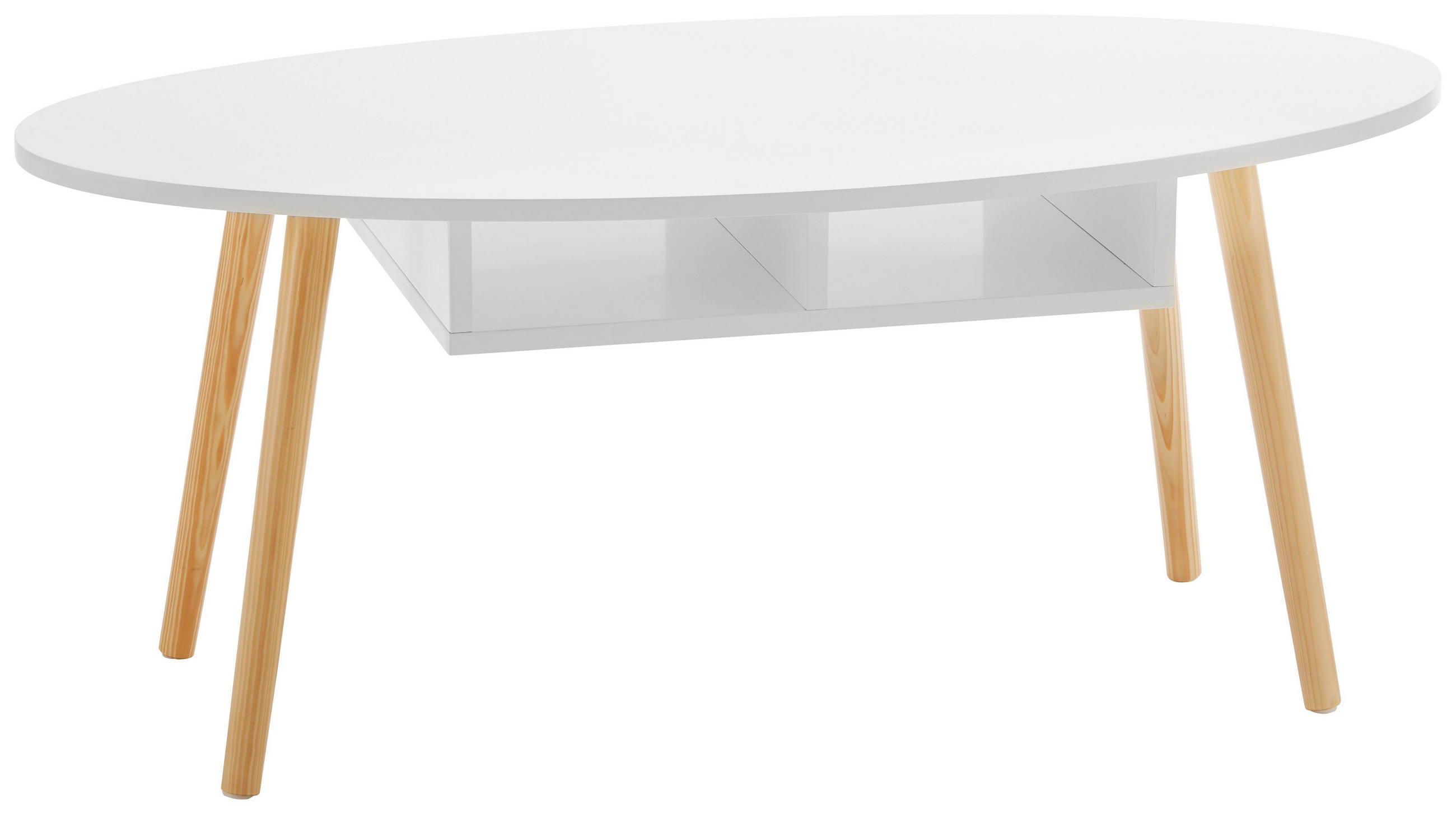 COUCHTISCH Silvio Weiß/Pinienfarben MDF/Holz - Weiß, Holzwerkstoff (100/50/42.5cm) - Bessagi Home