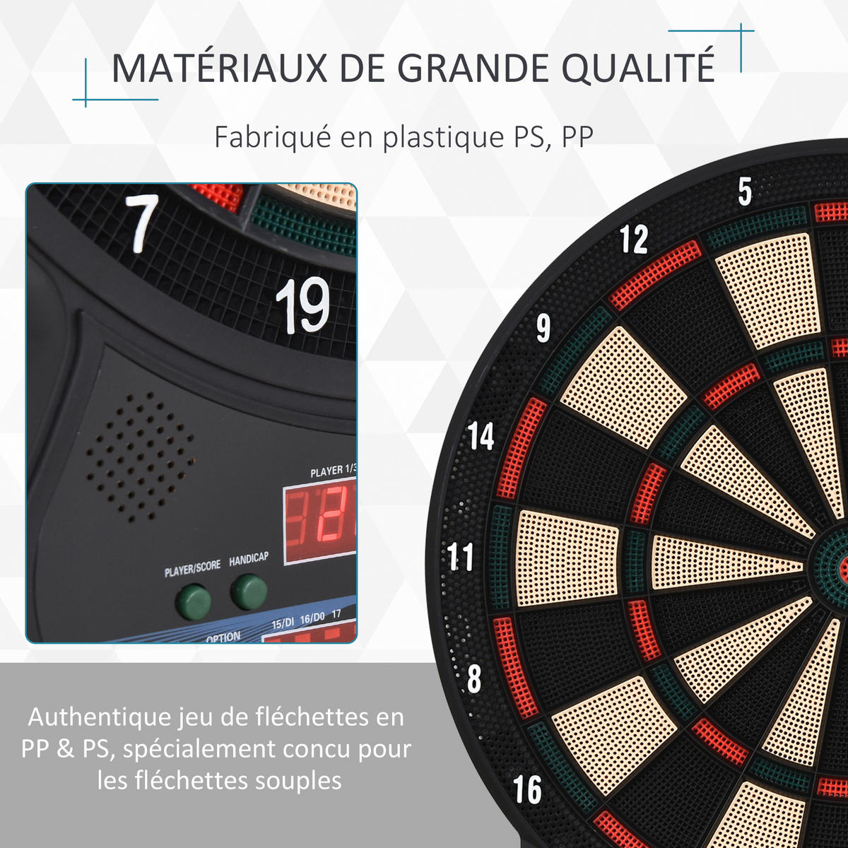 DARTSCHEIBE DE-18832 27 Spiele, 202 Variationen Schwarz - Schwarz, Kunststoff (3/51/42cm) - ComfortXL