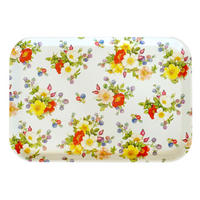 TABLETT Wildrosen, rechteckige Melamin Serviertablett 38x26 cm - Multicolor, Kunststoff (26/2/38cm) - Lashuma