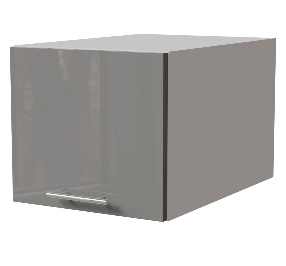 AUFSATZSCHRANK Essen W6B/40 Grau Hochglanz / Weiß Matt 40 / 59 / 36cm - Weiß/Grau, Holz/Holzwerkstoff (40/59/36cm) - Feldmann-Wohnen