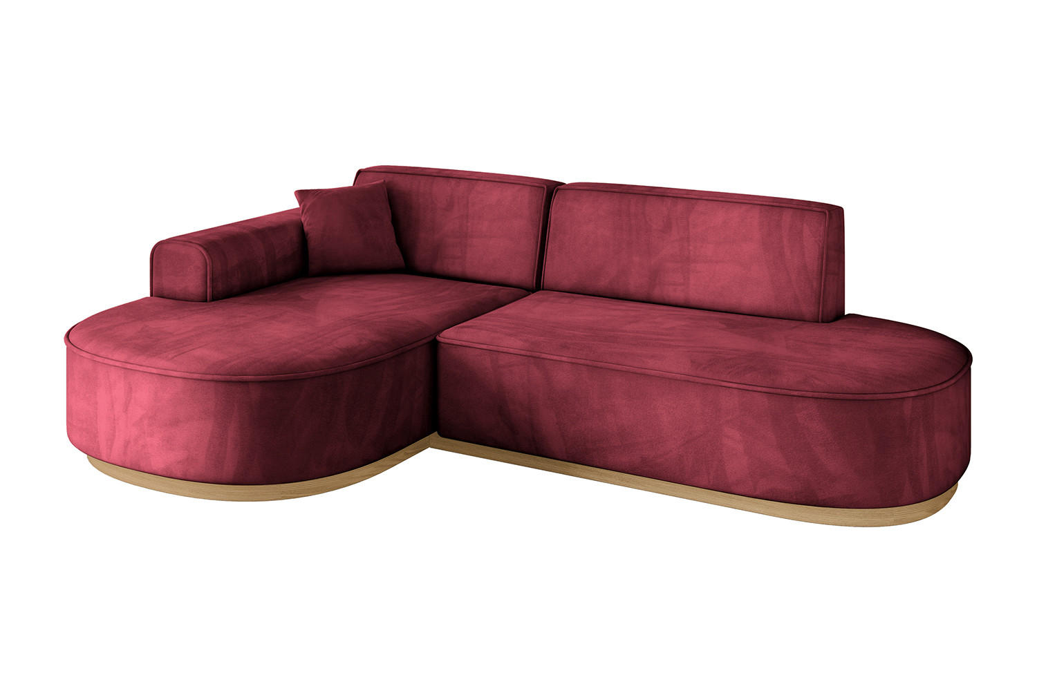 ECKSOFA Ottomane Links MARI-L1-v2 - 243x171x83 cm Bordeaux Velours - Bordeaux, Holzwerkstoff/Textil (243/171cm) - ALTDECOR