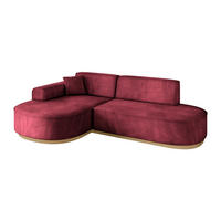 ECKSOFA Ottomane Links MARI-L1-v2 - 243x171x83 cm Bordeaux Velours - Bordeaux, Holzwerkstoff/Textil (243/171cm) - ALTDECOR