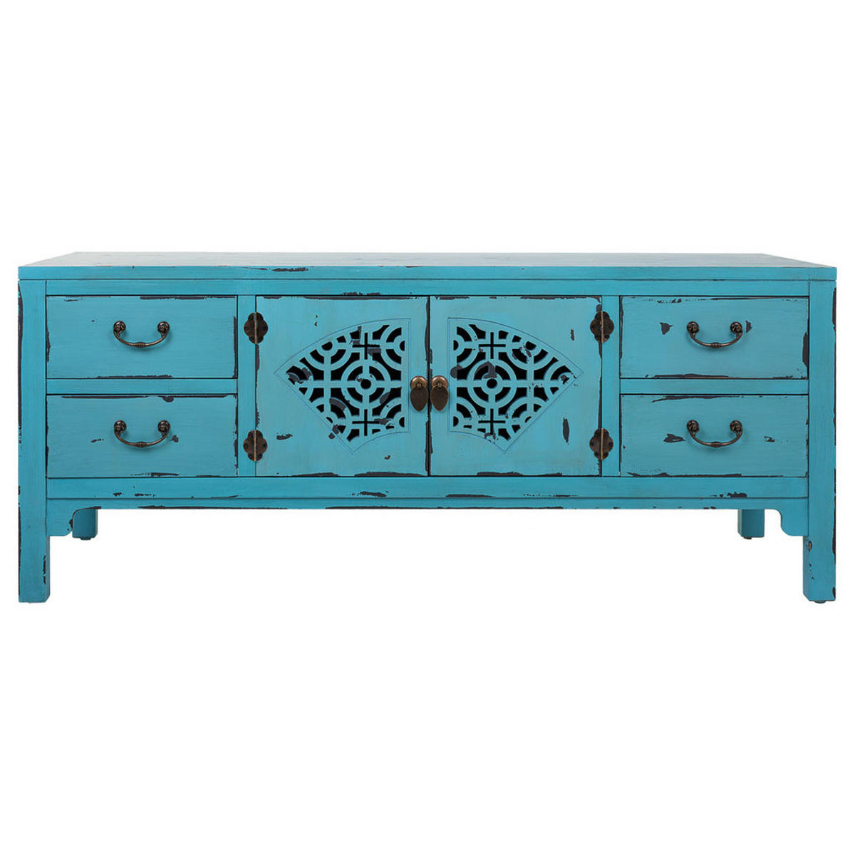 LOWBOARD aus Holz 120x40x50 cm - Blau, Holzwerkstoff (120/50/40cm) - Wanderlust