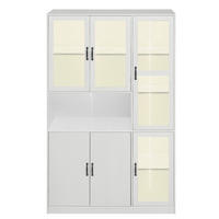 VITRINE DE-37861 mit LED-Beleuchtung und 9 Fächern Weiß - Weiß, Holzwerkstoff (120/200/40cm) - ComfortXL