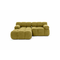 ECKSOFA L-form Mini Modular, Veloursstoff Salvador, Olive, Links, Selia - Olivgrün, Holz (190/160cm) - Kaiser Möbel