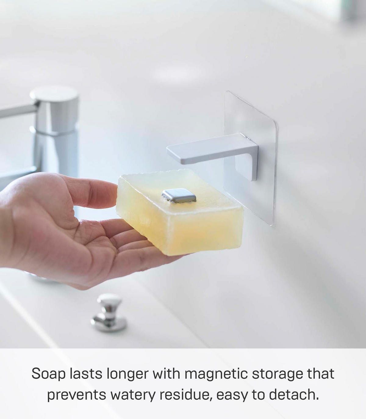 WANDSEIFENHALTER Magnet weiß 7/7/5,5 cm - Weiß, Kunststoff (7/7/5.5cm) - Yamazaki