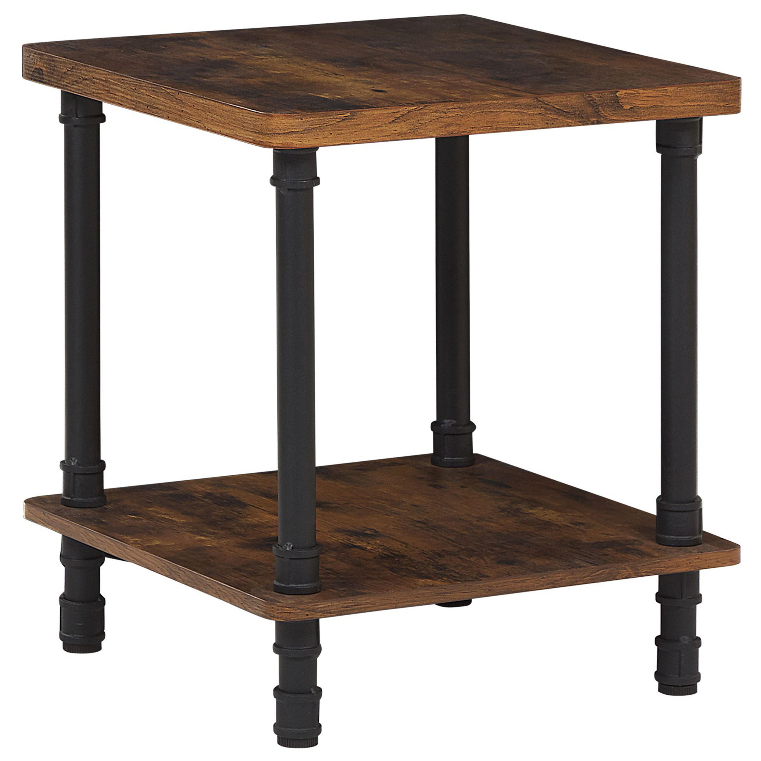 BEISTELLTISCH dunkler Holzfarbton/schwarz quadratisch Veril - Dunkelbraun/Schwarz, Holzwerkstoff (48/48/55cm) - Beliani