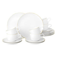 KAFFEESERVICE Liberty Goldrand weiß-gold 18er Set - Goldfarben/Weiß, Keramik (24/18.1/43cm) - Seltmann Weiden