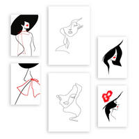 POSTER Set Mit 6 Serence Beauty 1 In Weibliche Zusammenfassung A3 & A4 Rahmenlos - Klar, Papier (29/3cm) - Nacnic