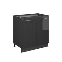 SKŘÍŇKA POD DŘEZ Fame-Line Antracitový vysoký lesk - antracitová/vysoce lesklá černá, kompozitní dřevo (80/82/60cm) - Vicco