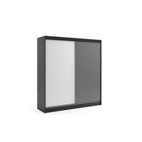 KLEIDERSCHRANK VILAN mit Lamel/LED - 200 cm - Schwarz - Schwarz, Holzwerkstoff (200/215/61cm) - ALTDECOR