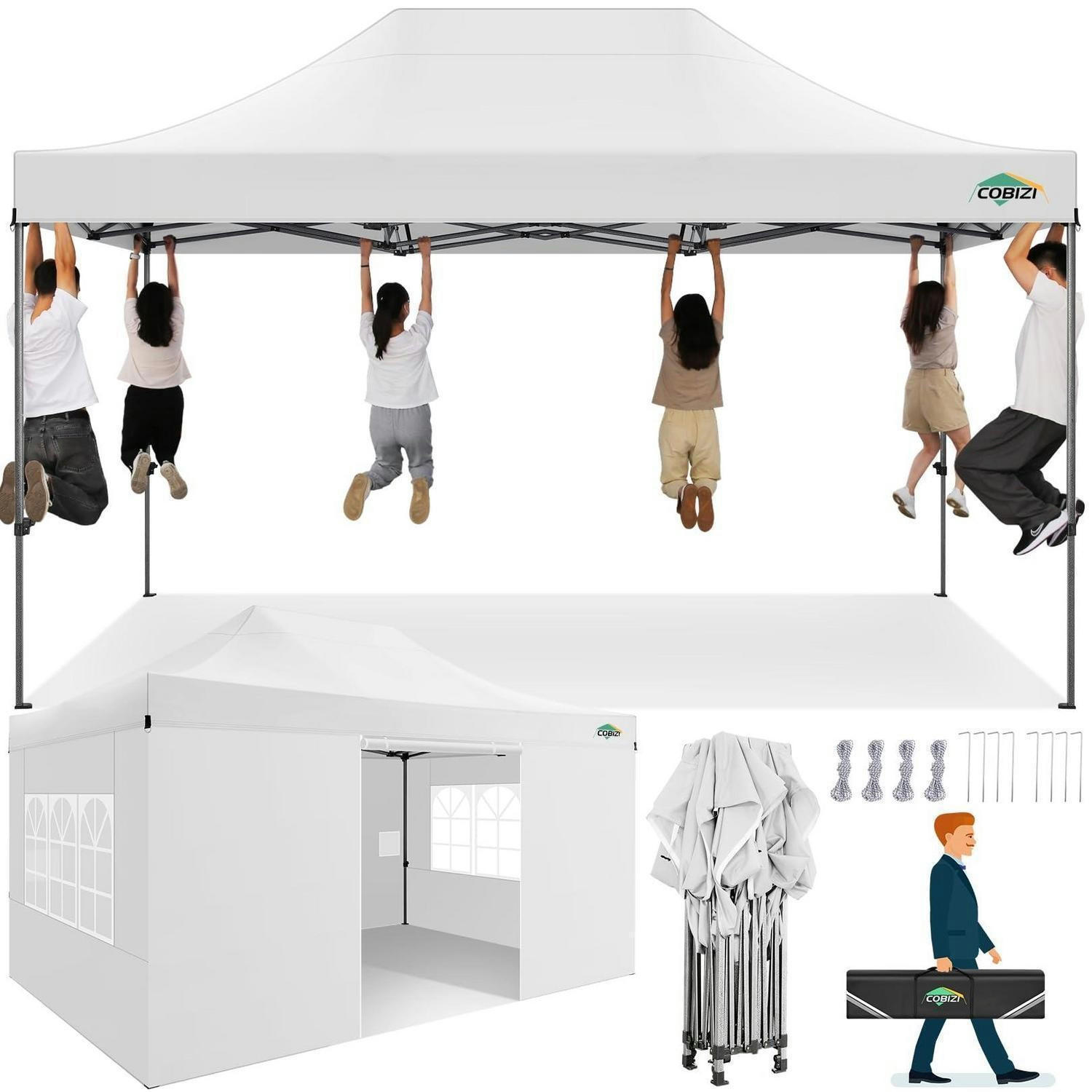 FALTPAVILLON 3x4,5m Weiß mit 4 Seitenteilen - Weiß, Textil (300/330/450cm)