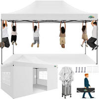 FALTPAVILLON 3x4,5m Weiß mit 4 Seitenteilen - Weiß, Textil (300/330/450cm)
