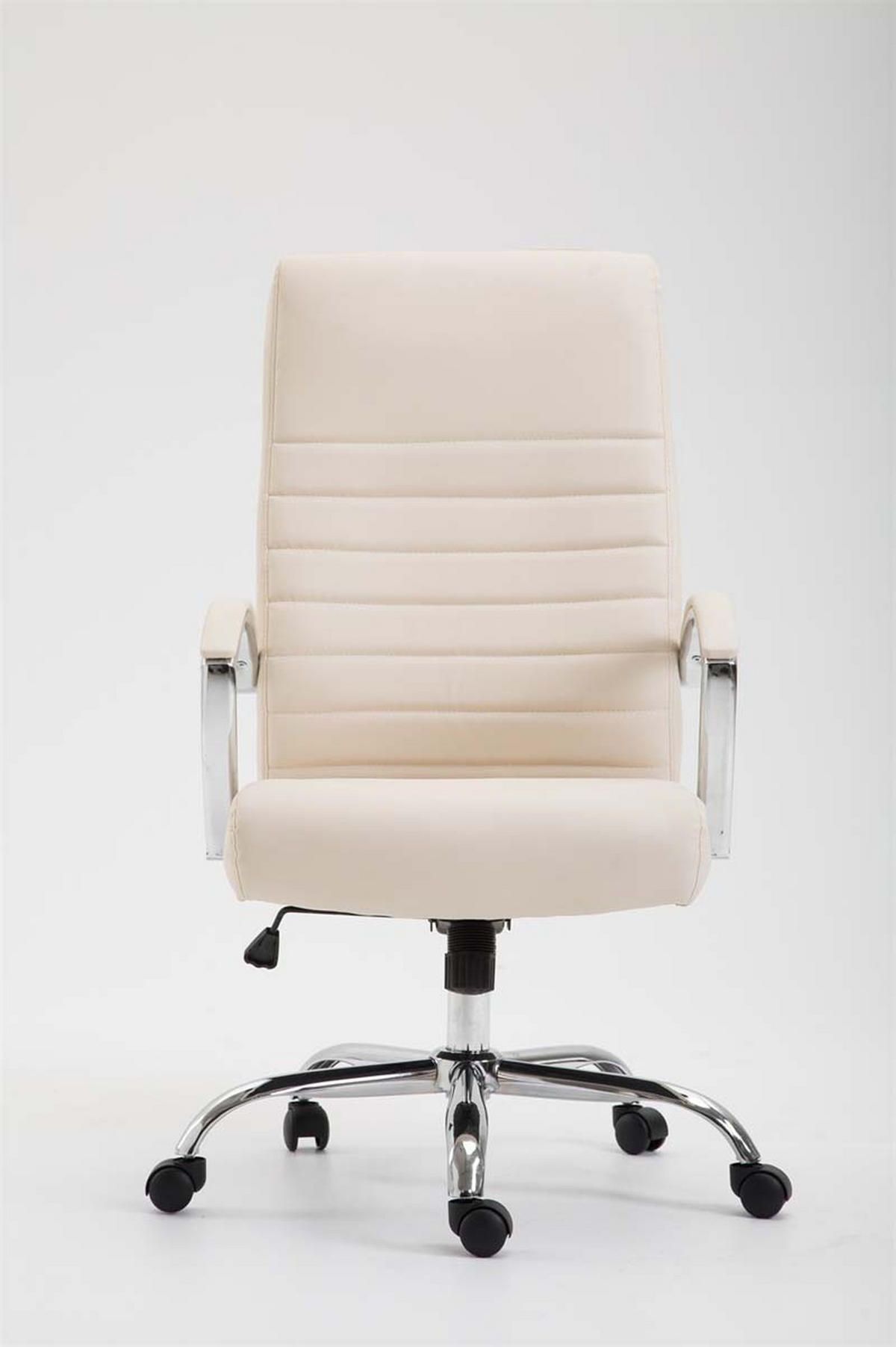 BÜROSTUHL Vallon, Kunstleder Creme - Creme, Textil/Metall (60/118/68cm) - TPFLiving