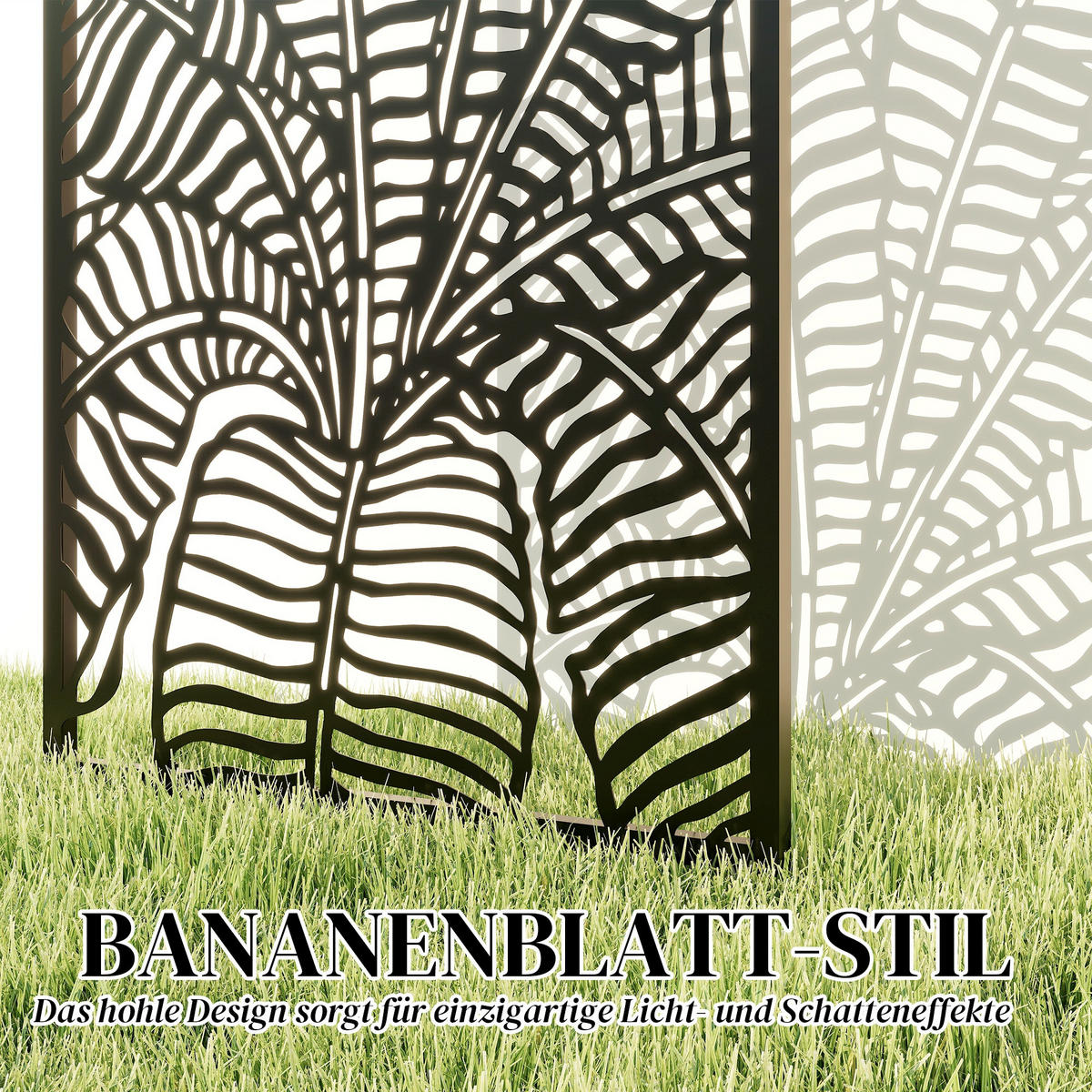 SICHTSCHUTZ aus Metall Schwarz - Schwarz, Metall (1.5/130cm) - Outsunny