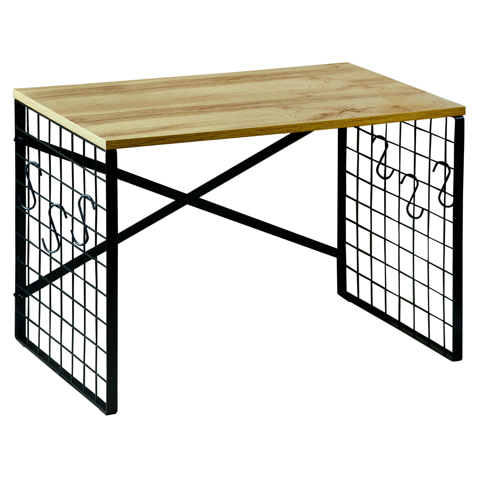 METALLREGAL für die Küche mit Haken 52/32,5/36,5 cm - Braun, Holzwerkstoff (32.5/36.5/52cm) - Kesper