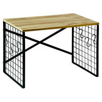 METALLREGAL für die Küche mit Haken 52/32,5/36,5 cm - Braun, Holzwerkstoff (32.5/36.5/52cm) - Kesper