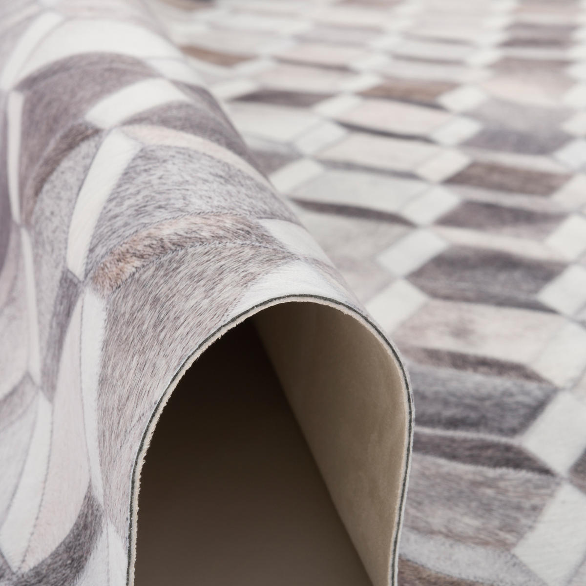 KUNSTFASER PATCHWORK TIERFELL 3D OPTIK - Beige/Grau, Textil (80/150cm) - Pergamon