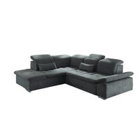 ECKSOFA mit Schlaffunktion mit Bettkasten und verstellbaren Kopf- und Rückenlehnen - Chromfarben/Dunkelgrau, Textil (276/240cm) - ed exciting design