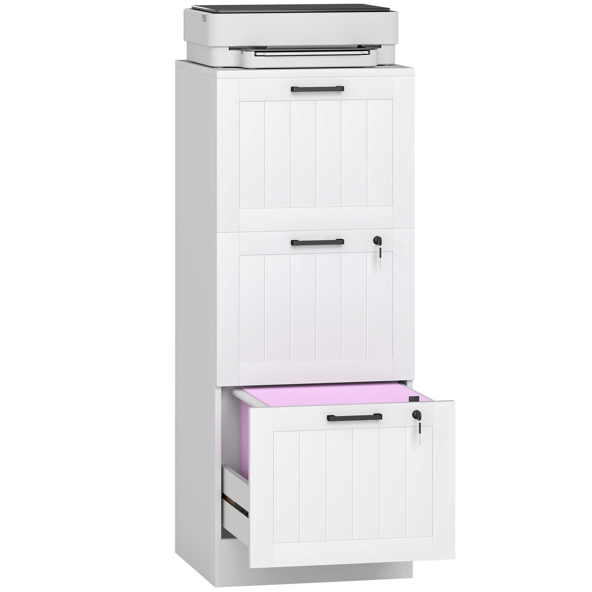 ComfortXL Aktenschrank Weiß 40x101x40 cm