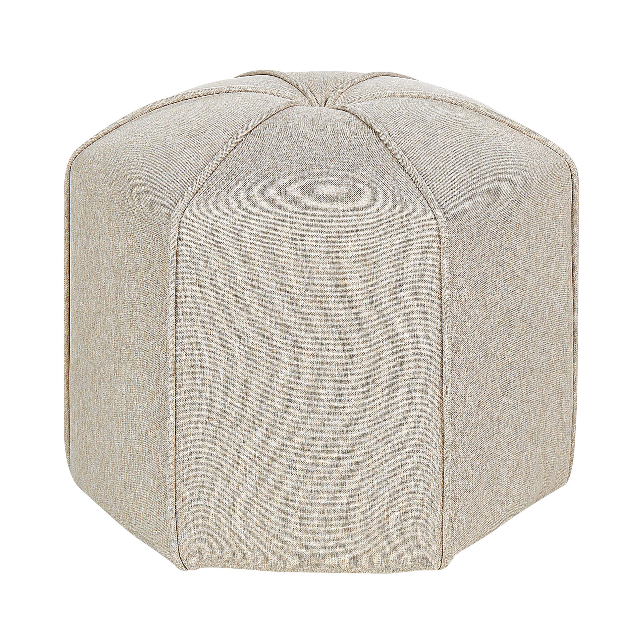POUF Kunstleinen Beige Wishek - Beige, Textil (45/40/45cm) - Beliani