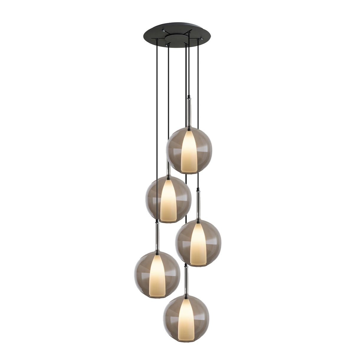 GALERIELEUCHTE Belluna 5-flammig Klar Ø 24cm - Klar, Glas (24/24/45cm) - s.luce