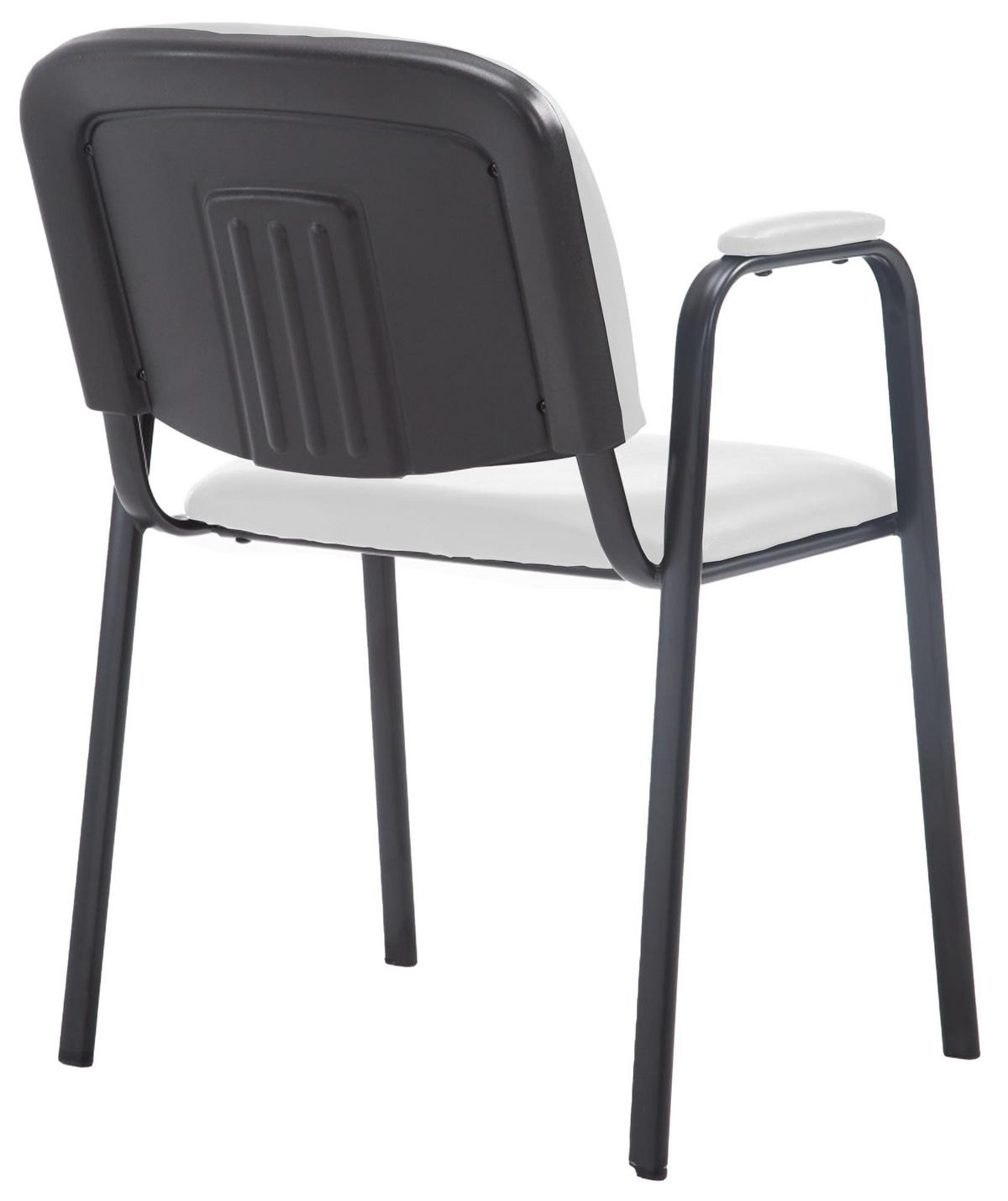 BESUCHERSTUHL Lederlook weiß - Schwarz/Weiß, Textil/Metall (53/79/55cm) - CLP