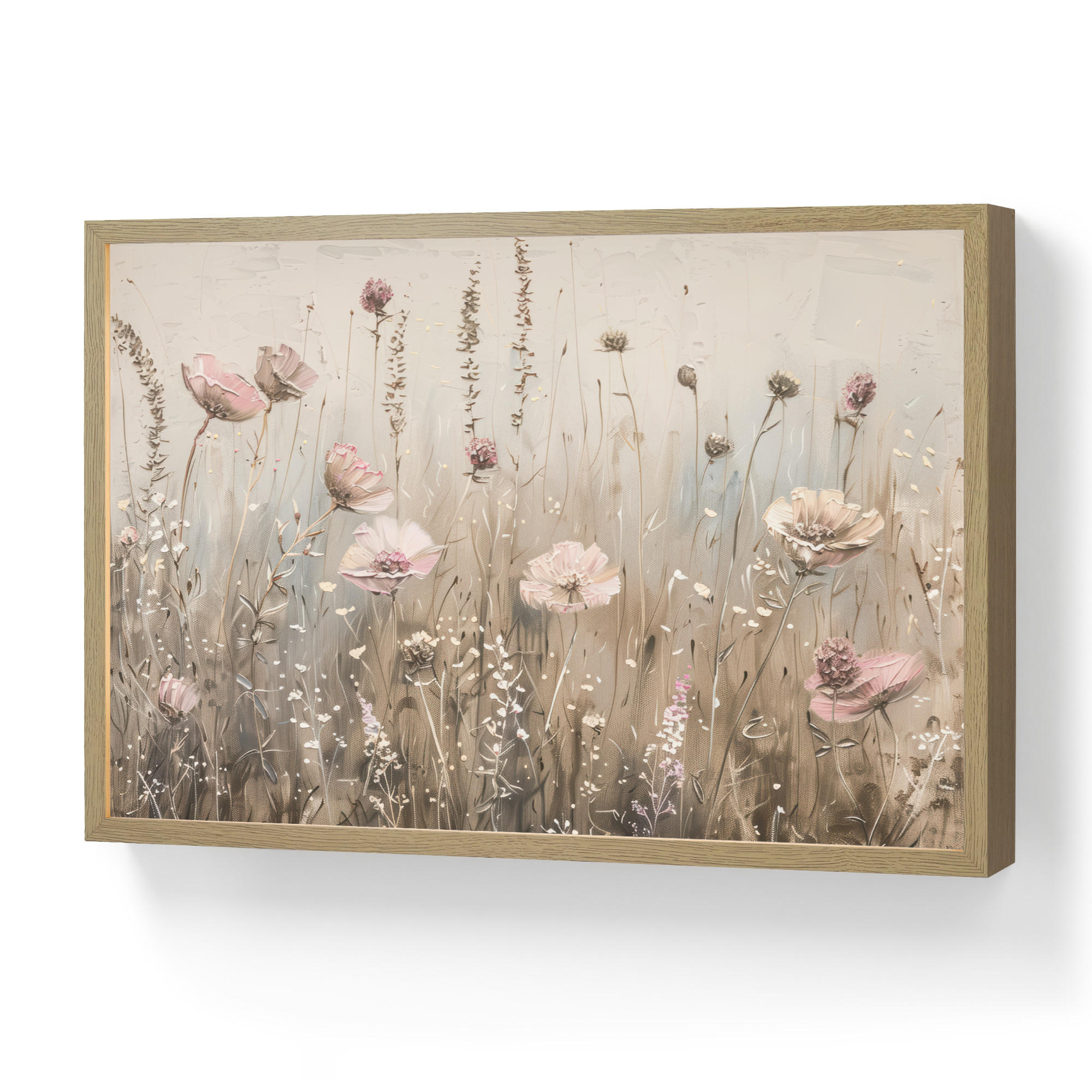 NÁSTĚNNÁ LAMPA S AKUMULÁTOREM Květiny - růžová - moderní - béžová 60x40 cm - starorůžová, kompozitní dřevo (60/40/8cm) - OnlyWow